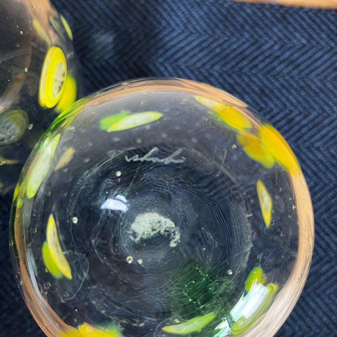 立体　レモン　ペアグラス　作家もの