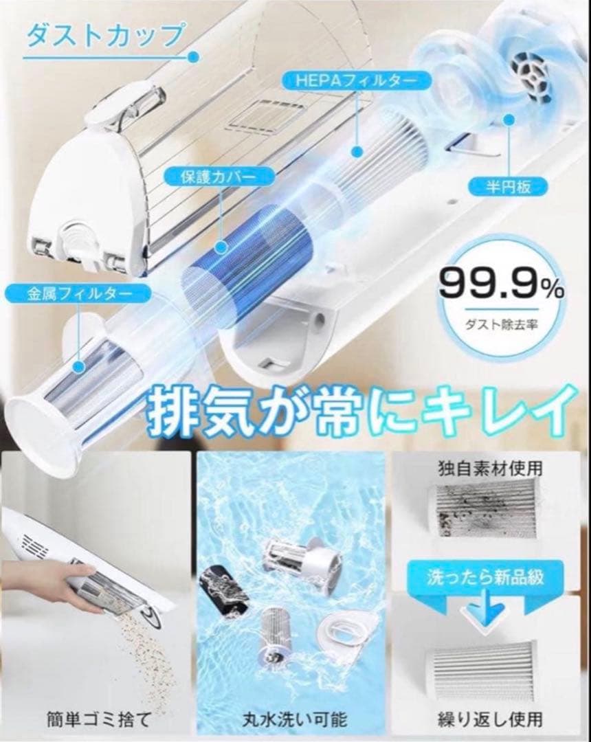 【新品未使用】コードレス掃除機 超強力吸引 自立式 LED 超軽量 サイクロン