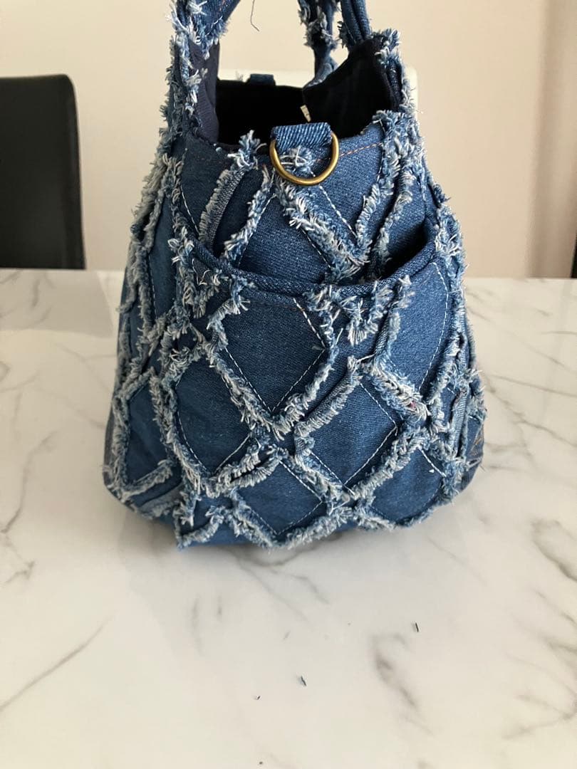 837大きめデニムリメイクバック　ハンドメイド
