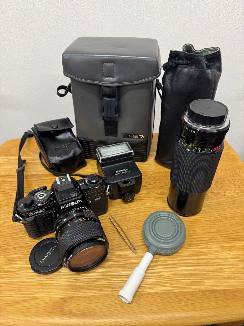 【美品セット】ミノルタ X-700 フィルムカメラ & ストロボ & レンズ×2