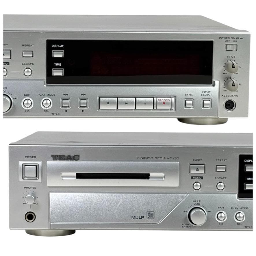 ◆優良動作品・MD録音履歴0時間◆TEAC MDデッキ シルバー MD-50
