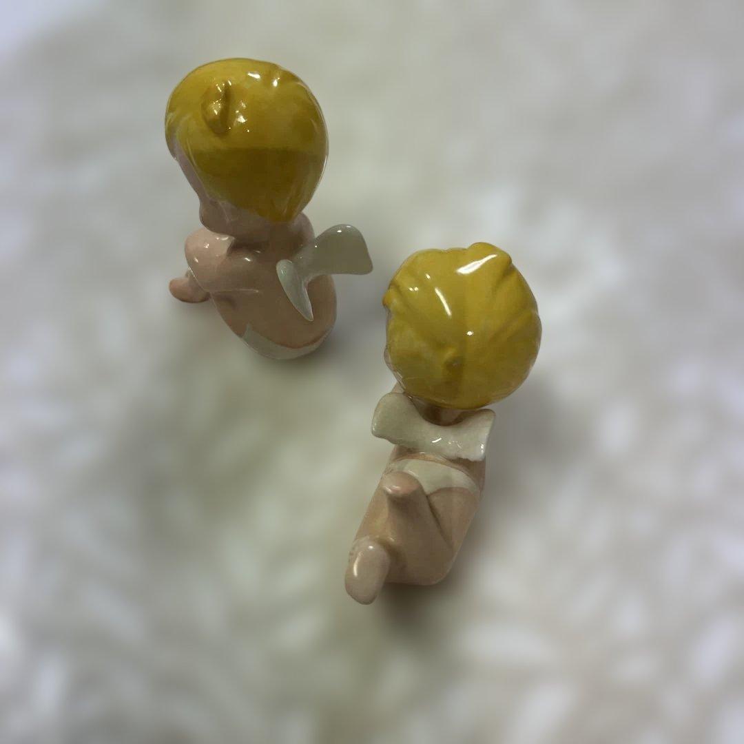 内藤ルネ　希少　ちびっこ天使フィギュリン（陶器製） 2体セット