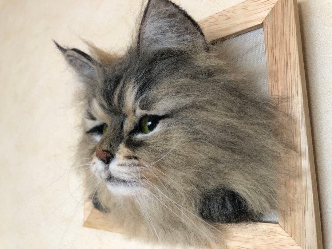 羊毛フェルト ぬいぐるみ 置物 ペット 猫 肖像画 プレゼント 記念 メモリアル