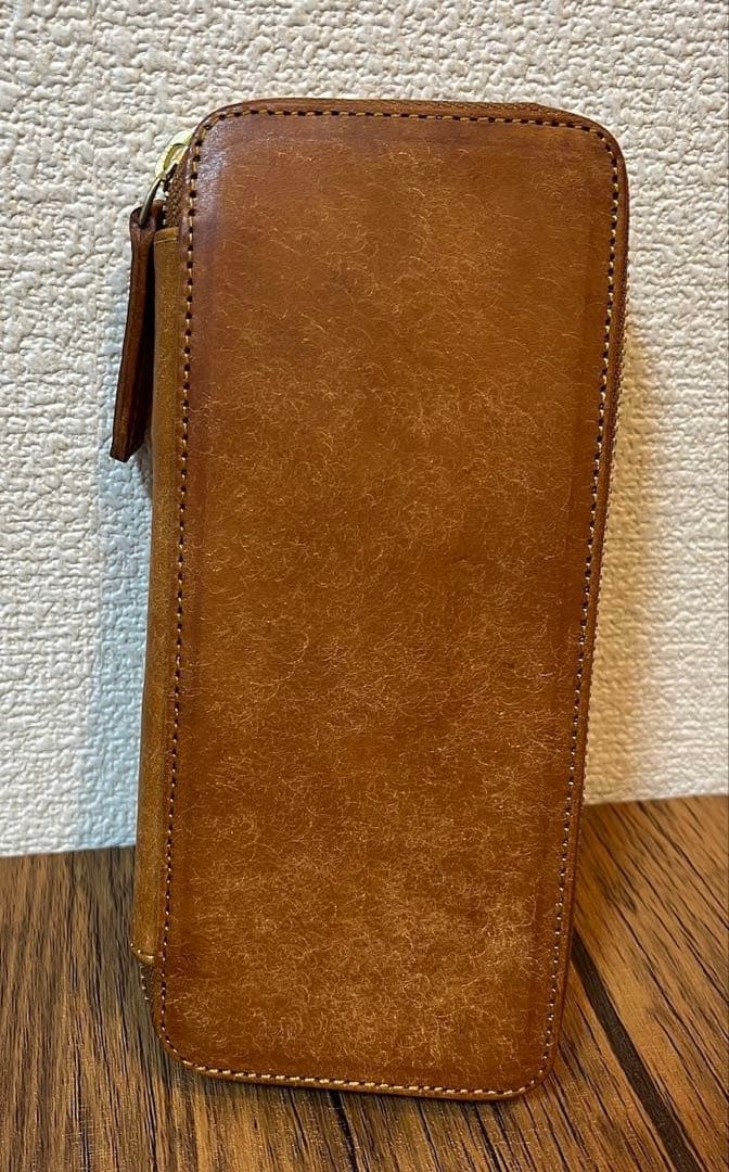 【新品】バハギア ペンケース ラウンドジップ型 プエブロ コニャック