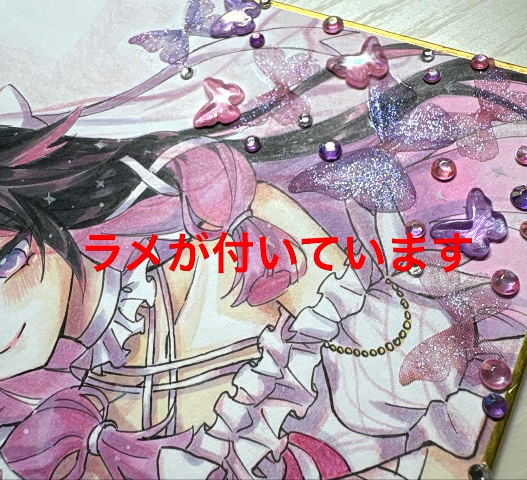 原神　手描き　イラスト　色紙　コロンビーナ