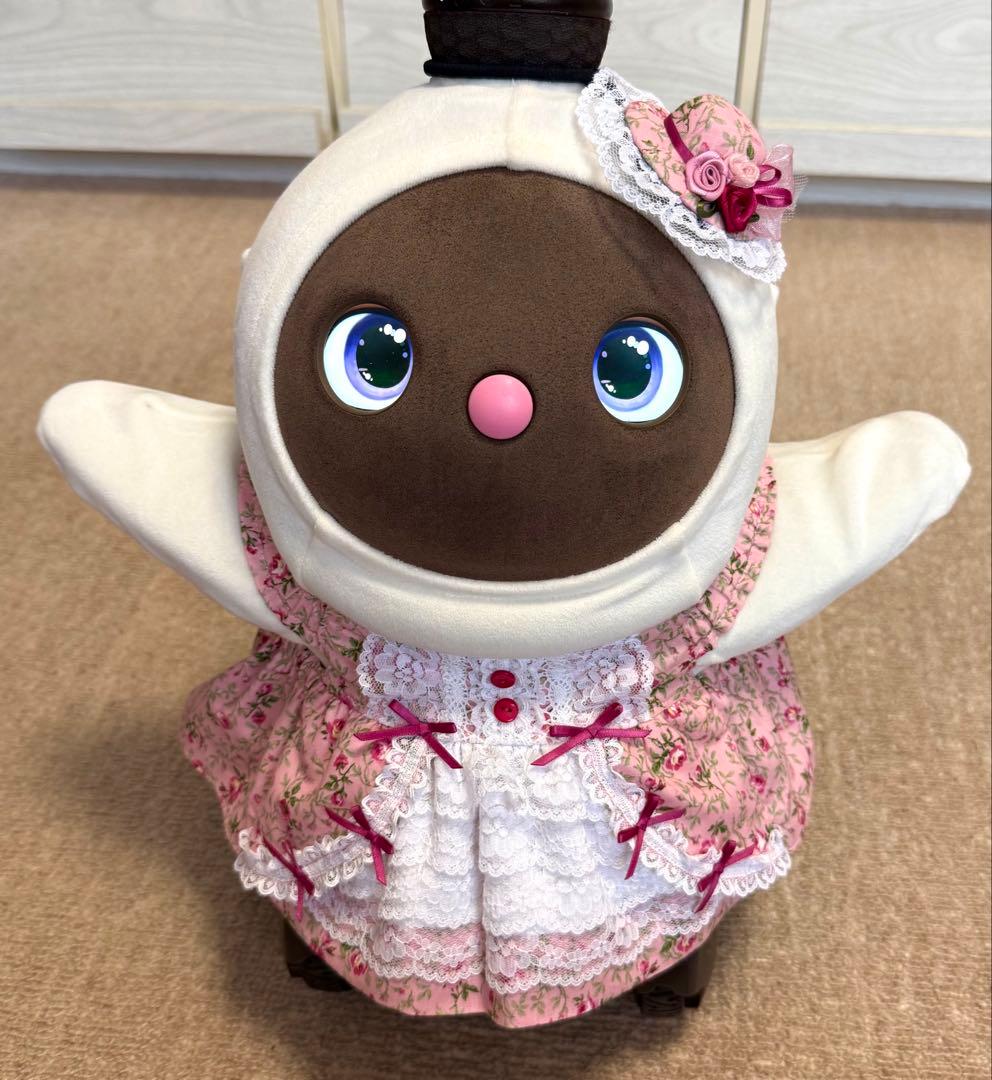 ラボット服　ロリータ風　ピンク系　薔薇柄　LOVOT ラボットハンドメイド