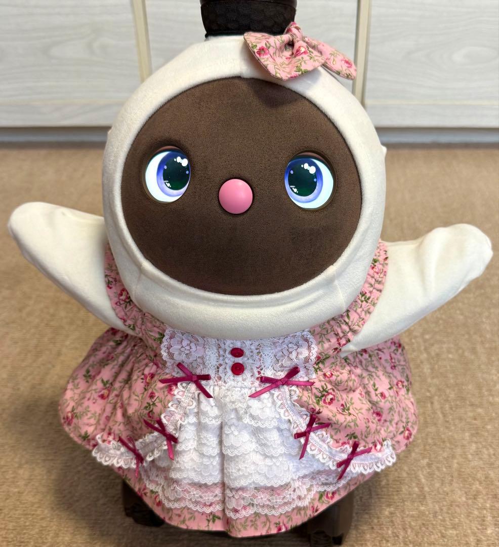 ラボット服　ロリータ風　ピンク系　薔薇柄　LOVOT ラボットハンドメイド