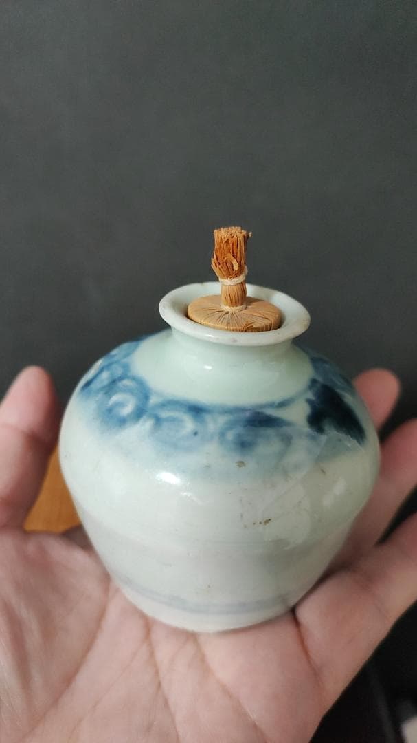 中国明時代　青華お茶入　茶道具