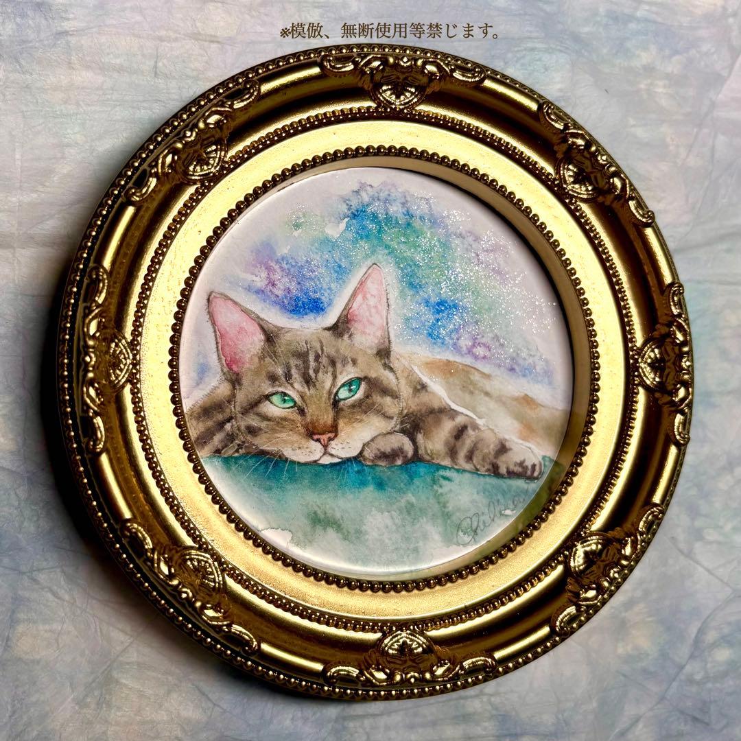 絵画 猫の絵 猫雑貨 猫グッズ ねこずき 美術品 にゃんこ 原画 cat art