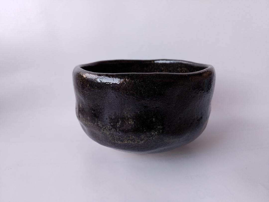 福井楽印 黒楽茶碗 茶道具 茶器 抹茶碗 茶碗 美品 です。