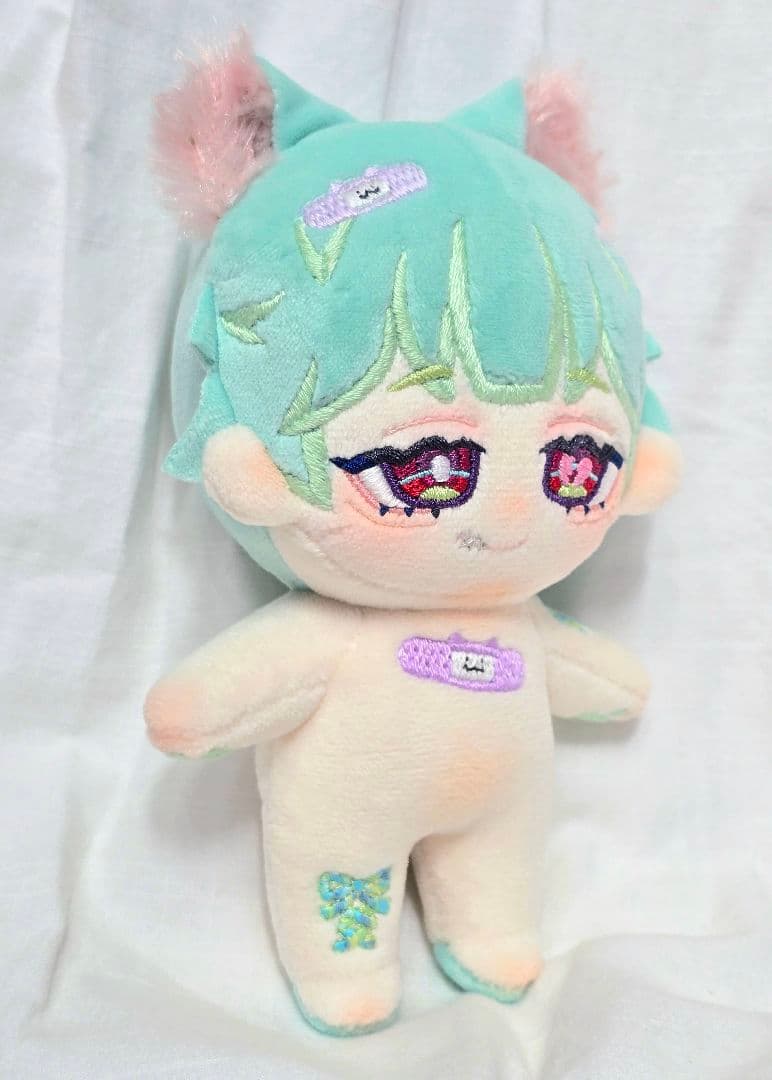 【少難有り】 自作 無属性 ぬいぐるみ ぺたぺた絆創膏ネコ 15cm