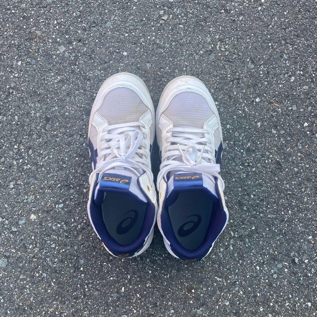 asics 安全靴　ホワイト×ネイビー　25.5cm