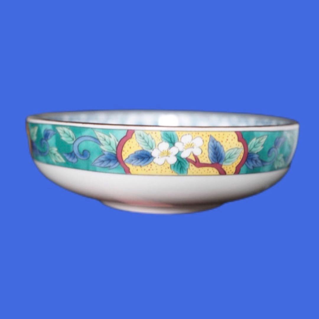 松坂屋品 九谷焼平小鉢5客 未使用 箱付 口径13cm 送料込