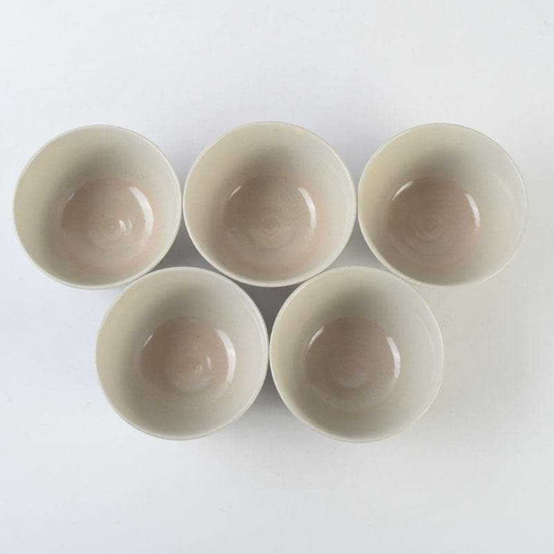 茶道具　京焼　加藤昌山作　色絵金彩　束熨斗文　数茶碗　五客　C　A63
