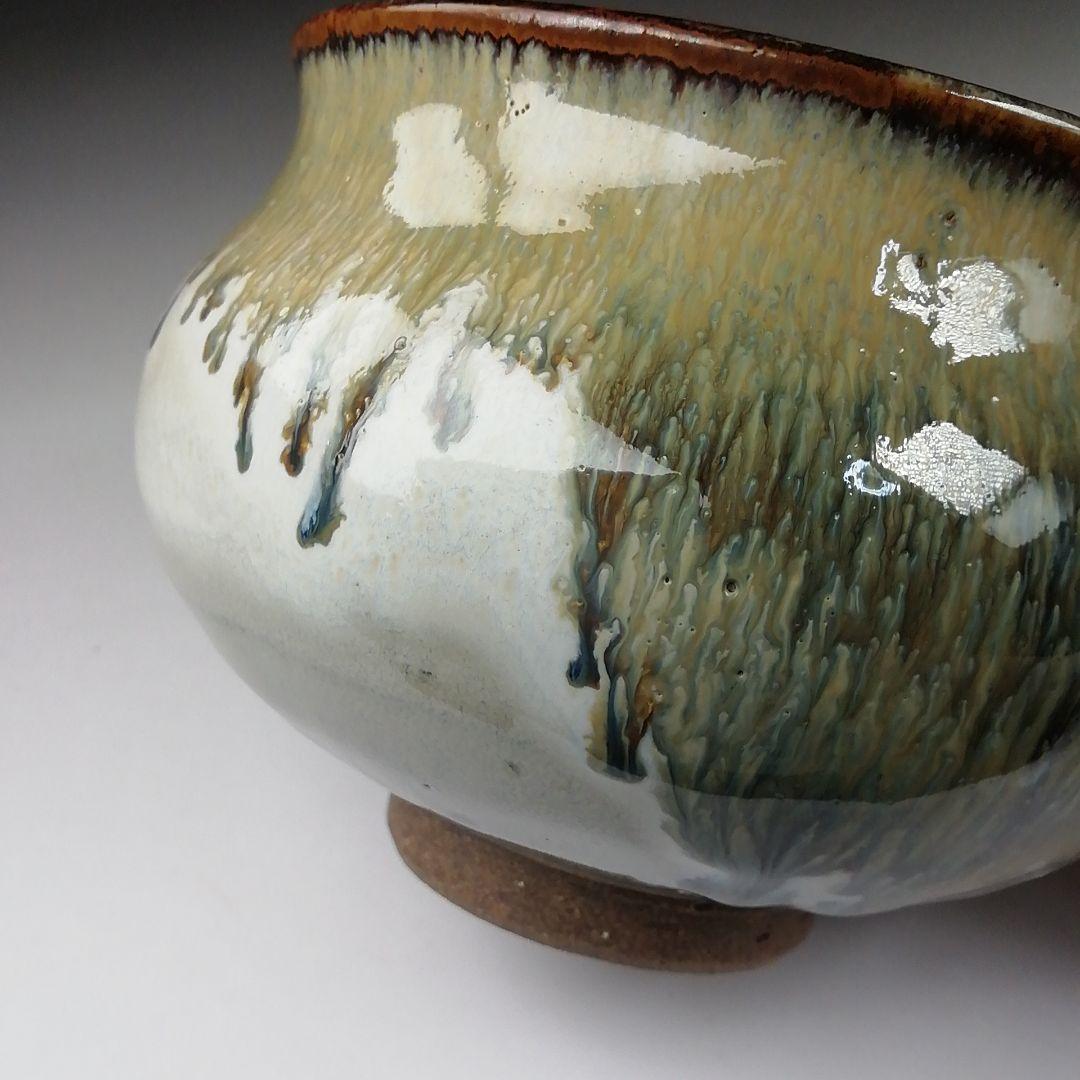 Ｔ３１６　茶碗　『灰釉塩笥　茶碗』『丹山窯　小峠葛芳 造』　共箱　抹茶碗　茶道具
