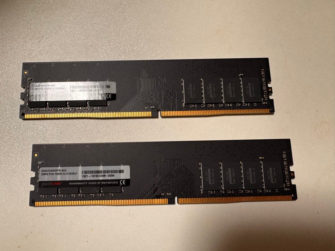 panram メモリ DDR-4 2400 8gb×2 16gb