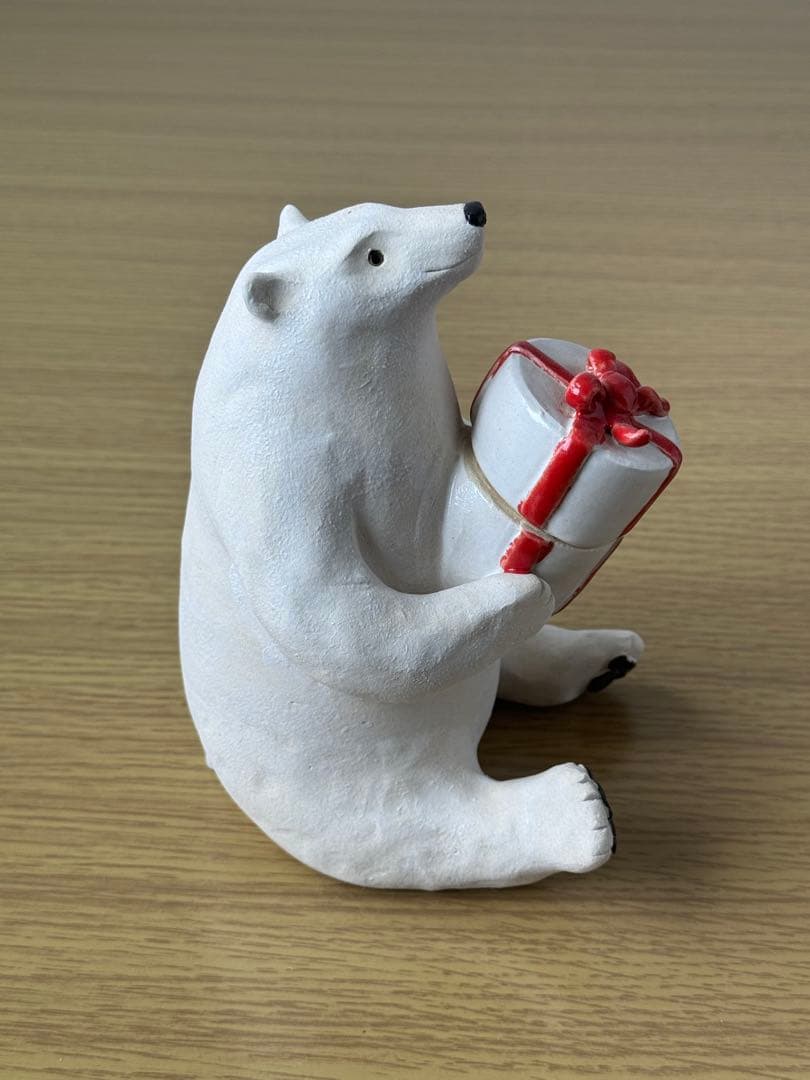 okazoo シロクマ　オイルキャンドル　　キャンドルランプ　陶器　白くま