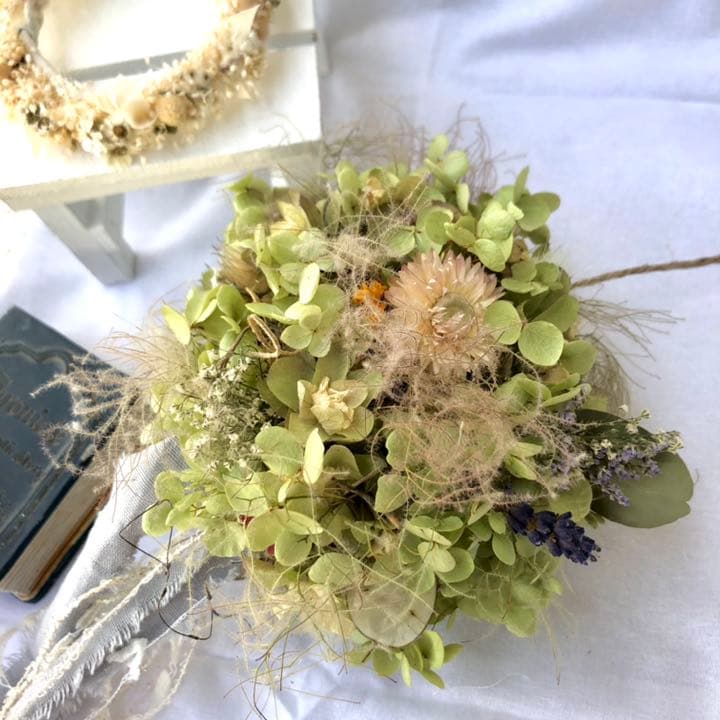 アナベル紫陽花ボール リース