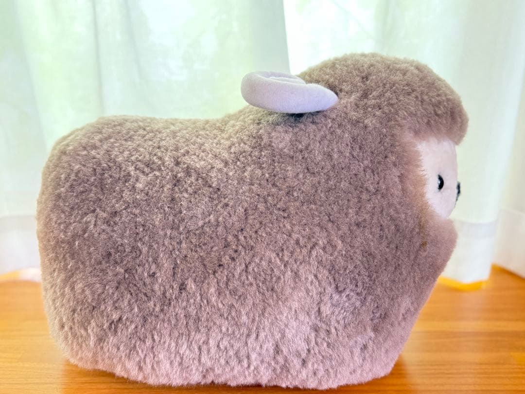 ムートン羊型抱き枕（小）ひつじ　羊皮革　セット売り