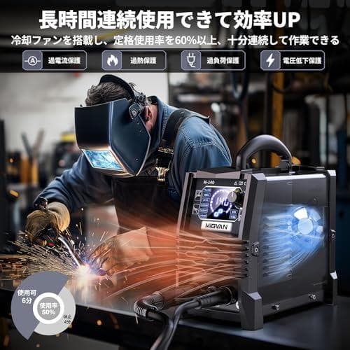 溶接機 100v ノンガス半自動 140A 使用率60％ 1台3役 家庭用 半A