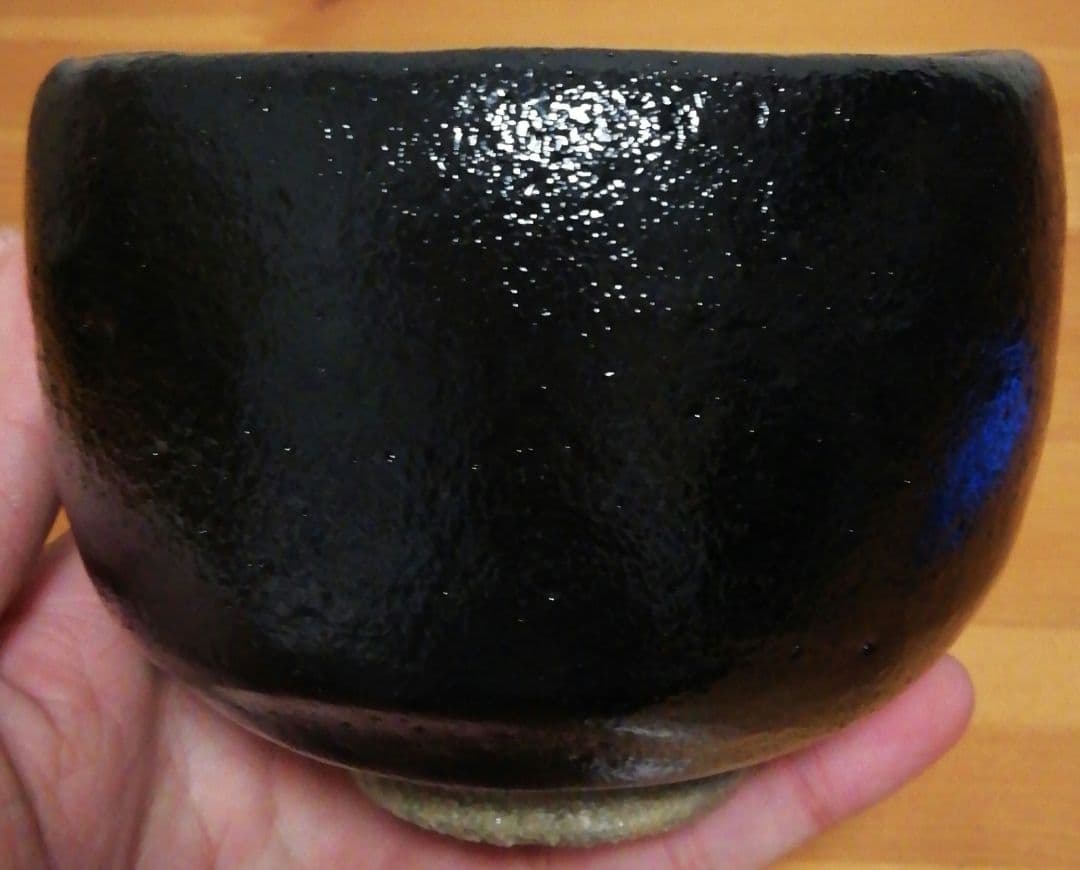 西森静楽作　黒楽　ノンコウ写　千鳥　茶碗　共箱　栞付　茶道具　B
