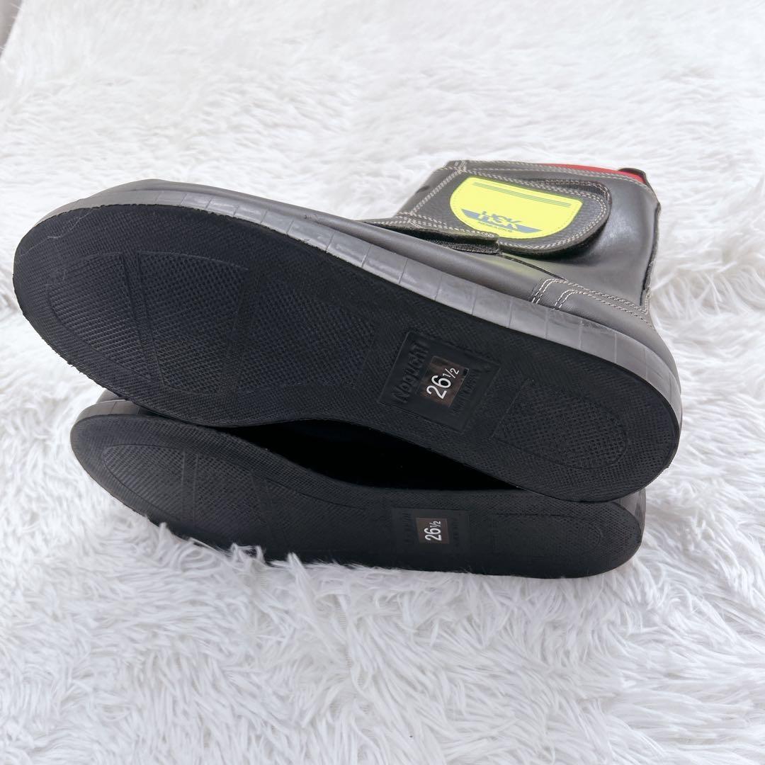 極美品　HSK 舗装作業　舗装　ハイカット安全靴 ブラック/レッド　26.5cm