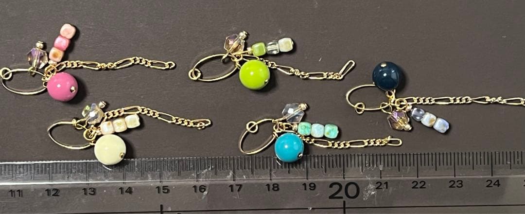 チェコ ビーズ チャーム ホワイト ハンドメイド 45