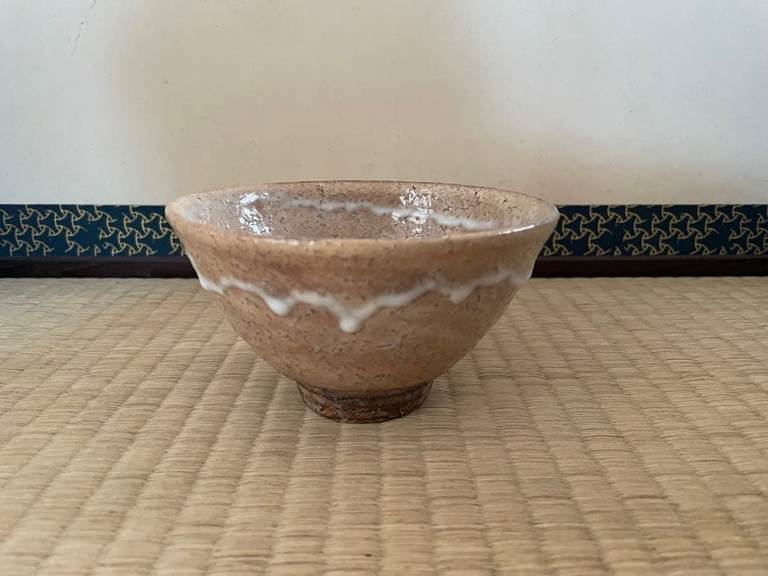 萩焼茶碗　大徳寺　松源院宗深老師　共箱　銘無事　原龍雪造