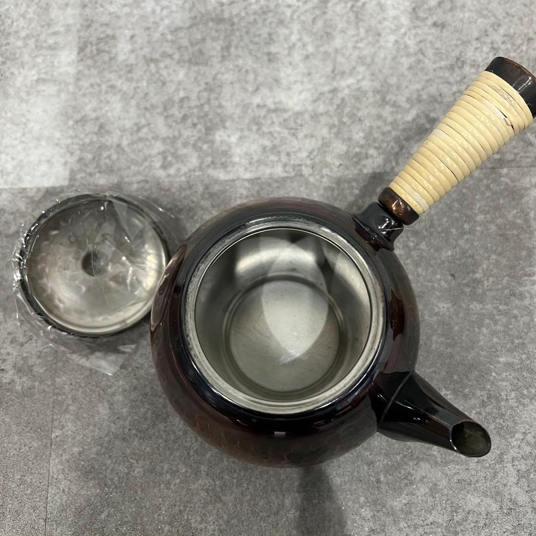 未使用 桃山古色 急須 茶壺セット 銅製 茶器 英純堂 茶道具