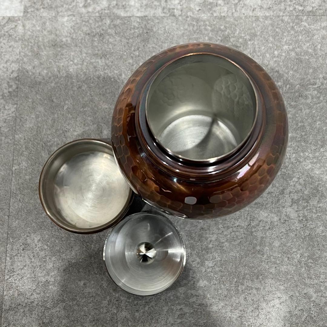 未使用 桃山古色 急須 茶壺セット 銅製 茶器 英純堂 茶道具
