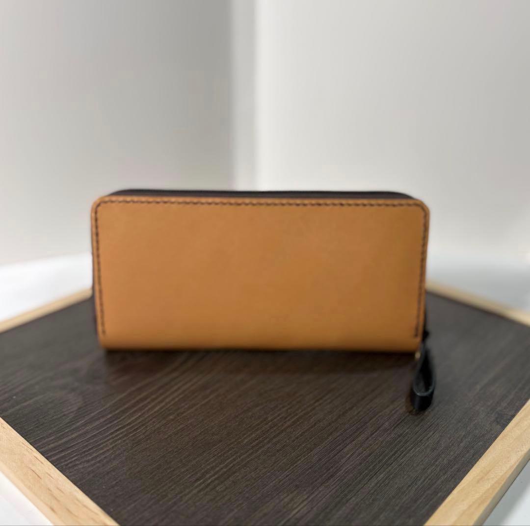 本革 長財布 ラウンドファスナー長財布 キャメル 黒 フルレザー ハンドメイド
