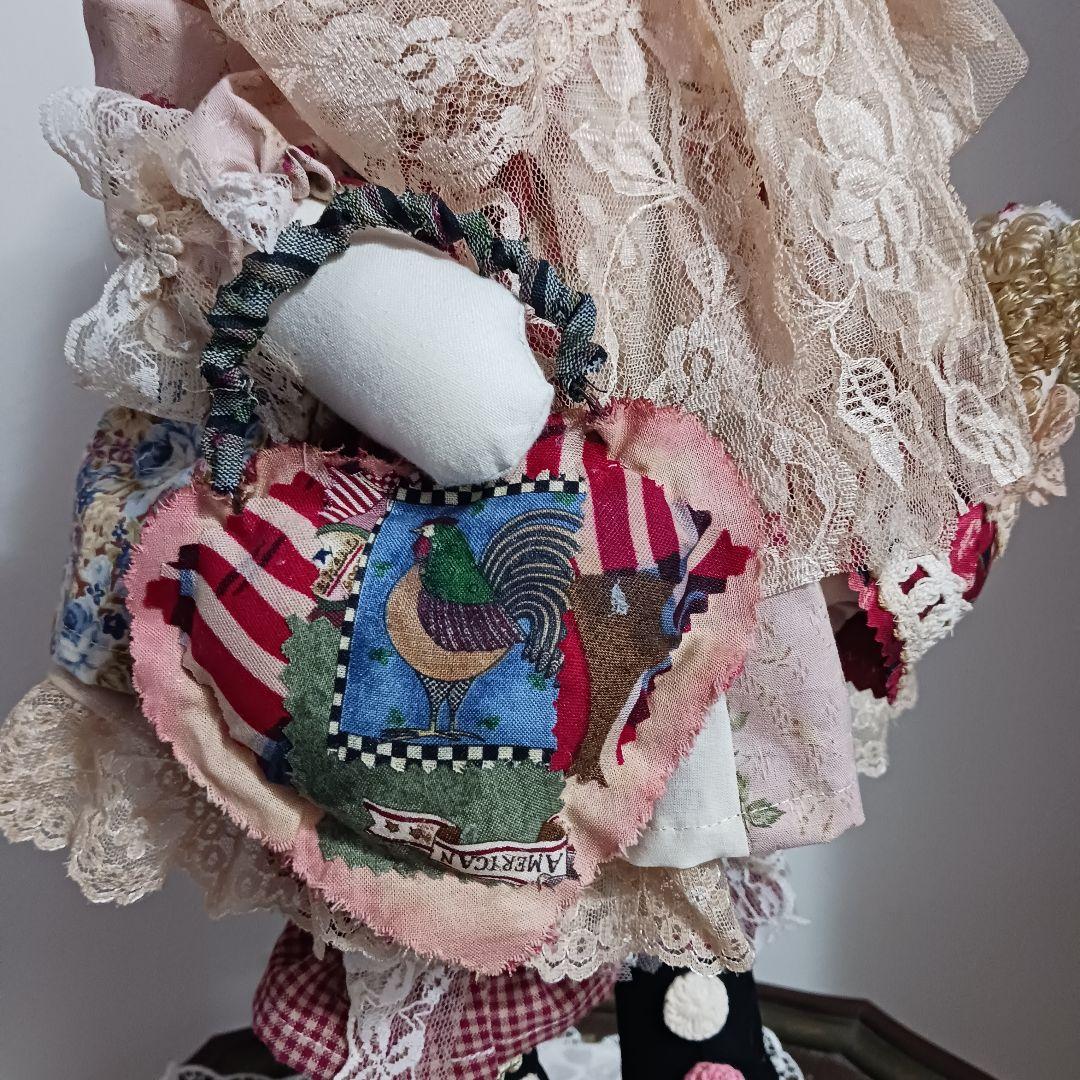 ハンドメイド　カントリー　人形　　　高さ48cm
