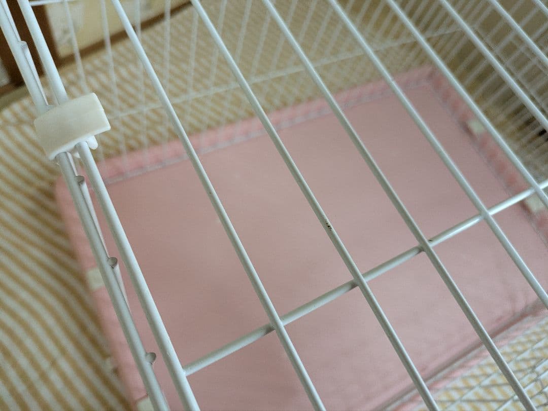 美品　可愛い　キャットゲージ　ピンク　１段２段2way ペットゲージ