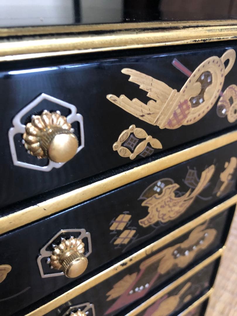 時代物の豪華宝蒔絵小引き出し 検古道具大名道具蒔絵箱小物入れ
