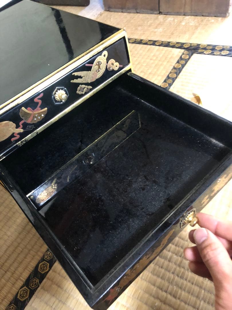 時代物の豪華宝蒔絵小引き出し 検古道具大名道具蒔絵箱小物入れ