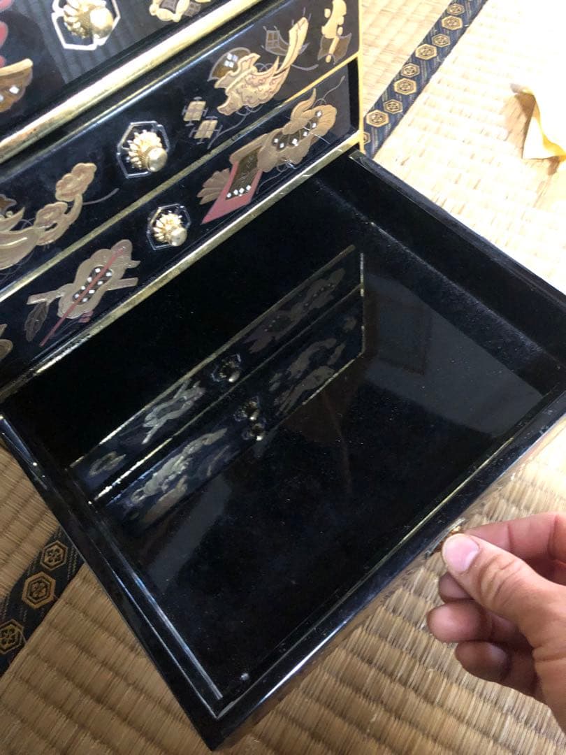 時代物の豪華宝蒔絵小引き出し 検古道具大名道具蒔絵箱小物入れ