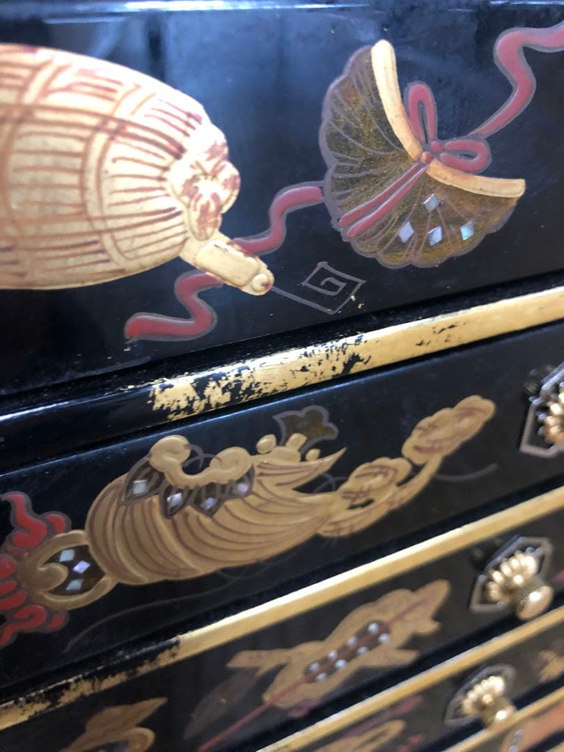 時代物の豪華宝蒔絵小引き出し 検古道具大名道具蒔絵箱小物入れ