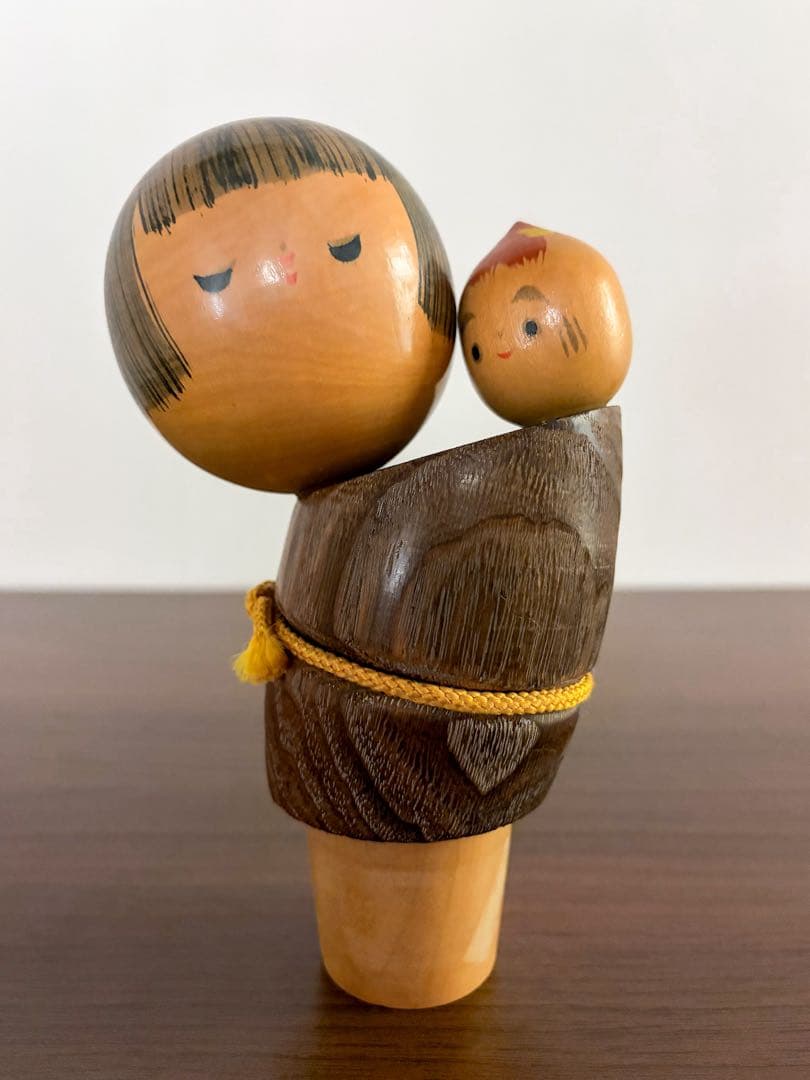 rare 卯三郎 Uzaburo 創作 こけし kokeshi doll 親子