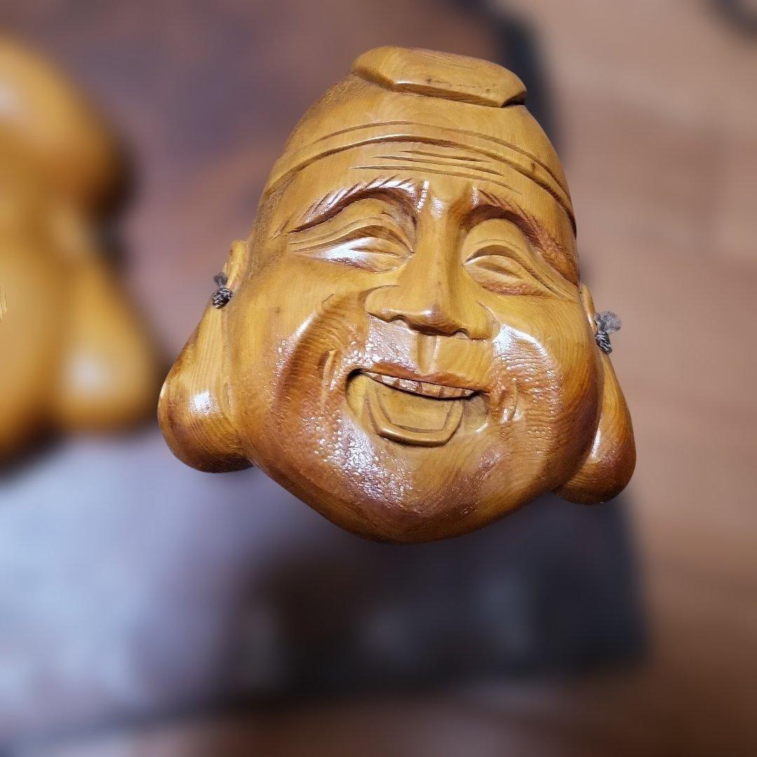 [処分セール]七福神 木製彫刻面 ※お面外して使えます！