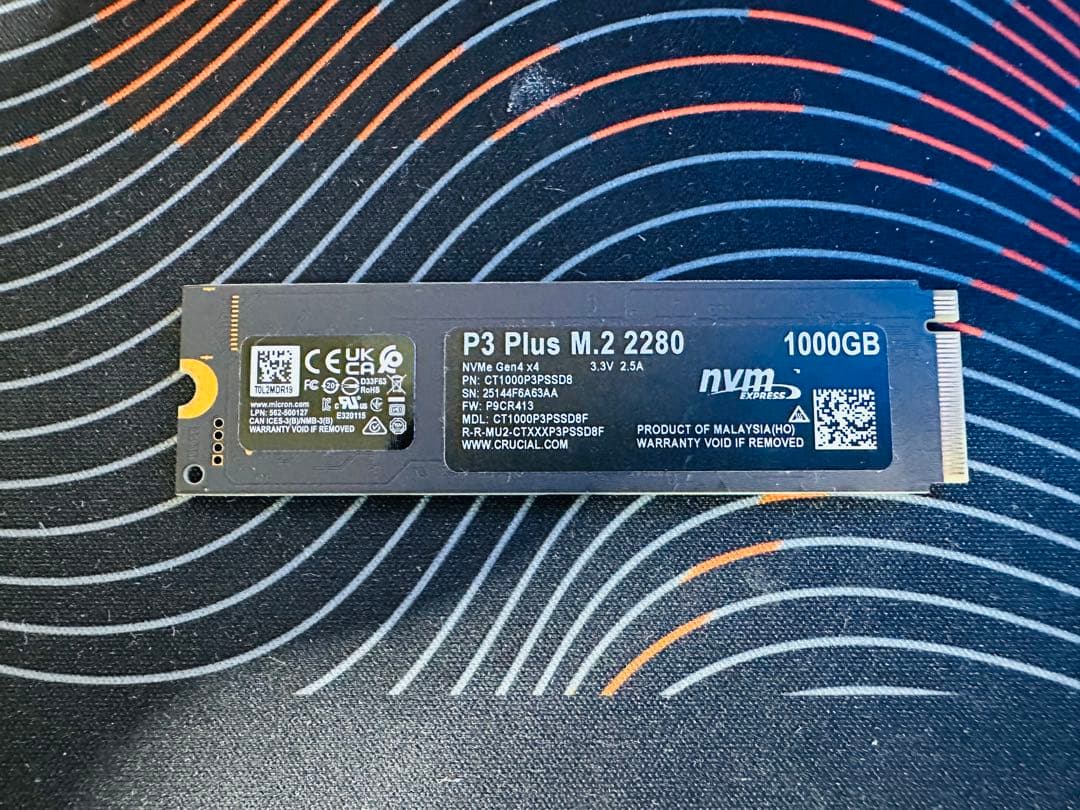 メモリー Crucial P3 Plus 1TB PCIe 4.0 NVMe SSD