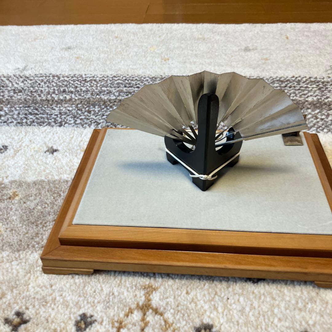 純銀製扇　秀雄作　ケース、箱付き