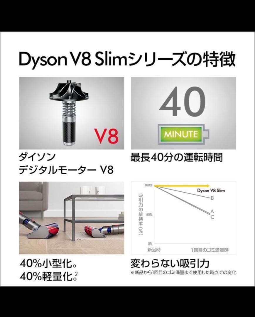 掃除機・クリーナー Dyson V8 Slim Fluffy Extra (SV10K EXTBU)