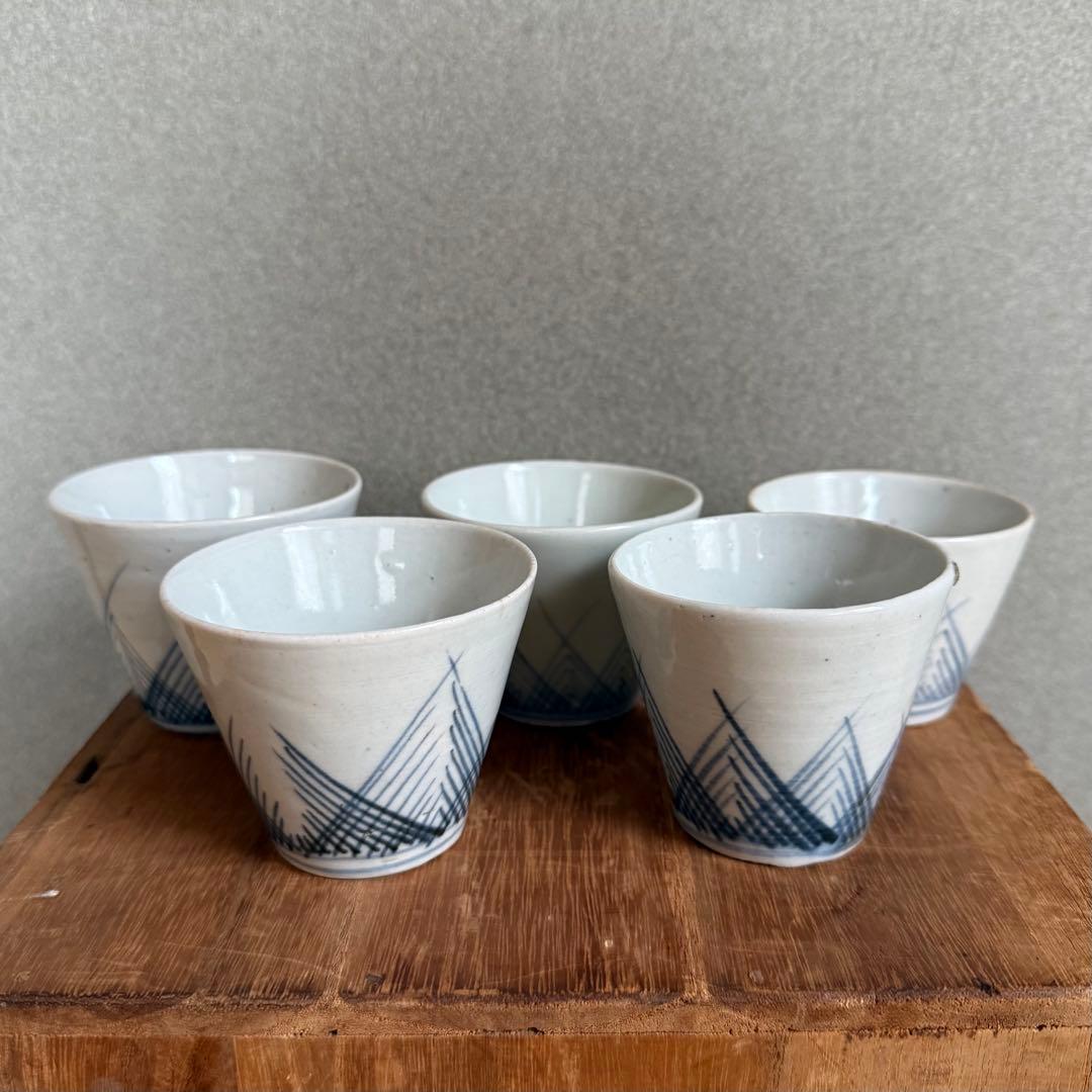 古伊万里 染付 檜垣文 蕎麦猪口 江戸時代 古波佐見 古瀬戸 古美術 骨董 民藝