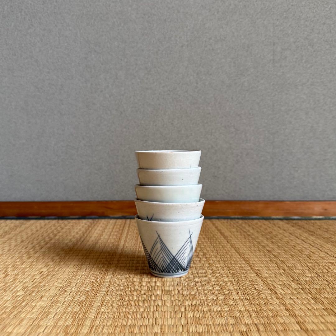 古伊万里 染付 檜垣文 蕎麦猪口 江戸時代 古波佐見 古瀬戸 古美術 骨董 民藝