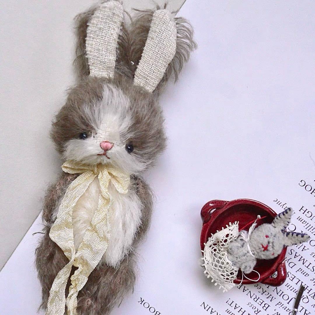 ミックスカラーうさぎ アーティストベア 海外作家様 ハンドメイド テディバニー