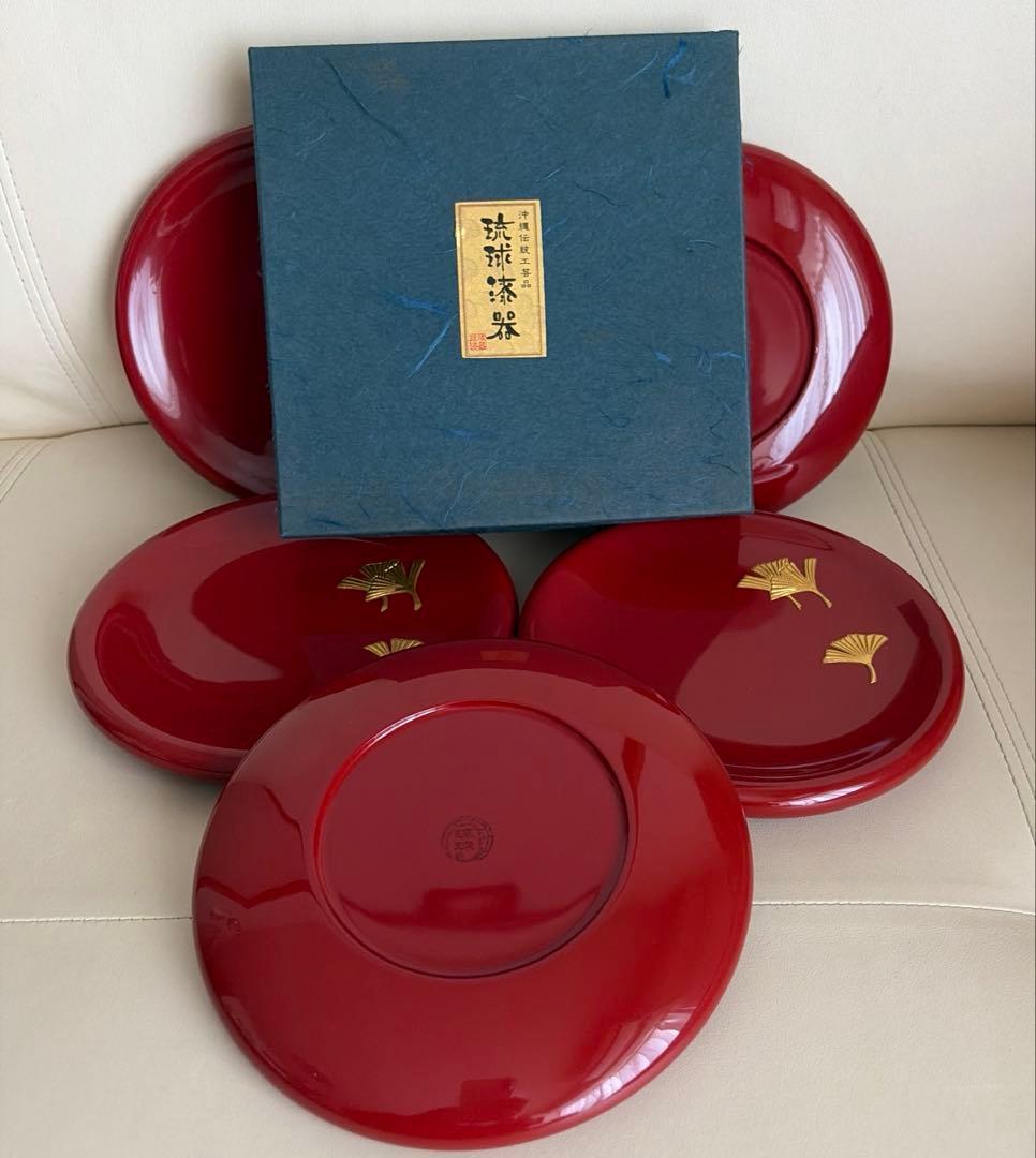 琉球漆器　5枚