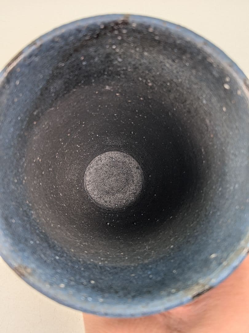 鈴木篤夫 備前焼 青備前フリーカップA 黒襷 コップ ビアマグ 酒器 麦酒呑