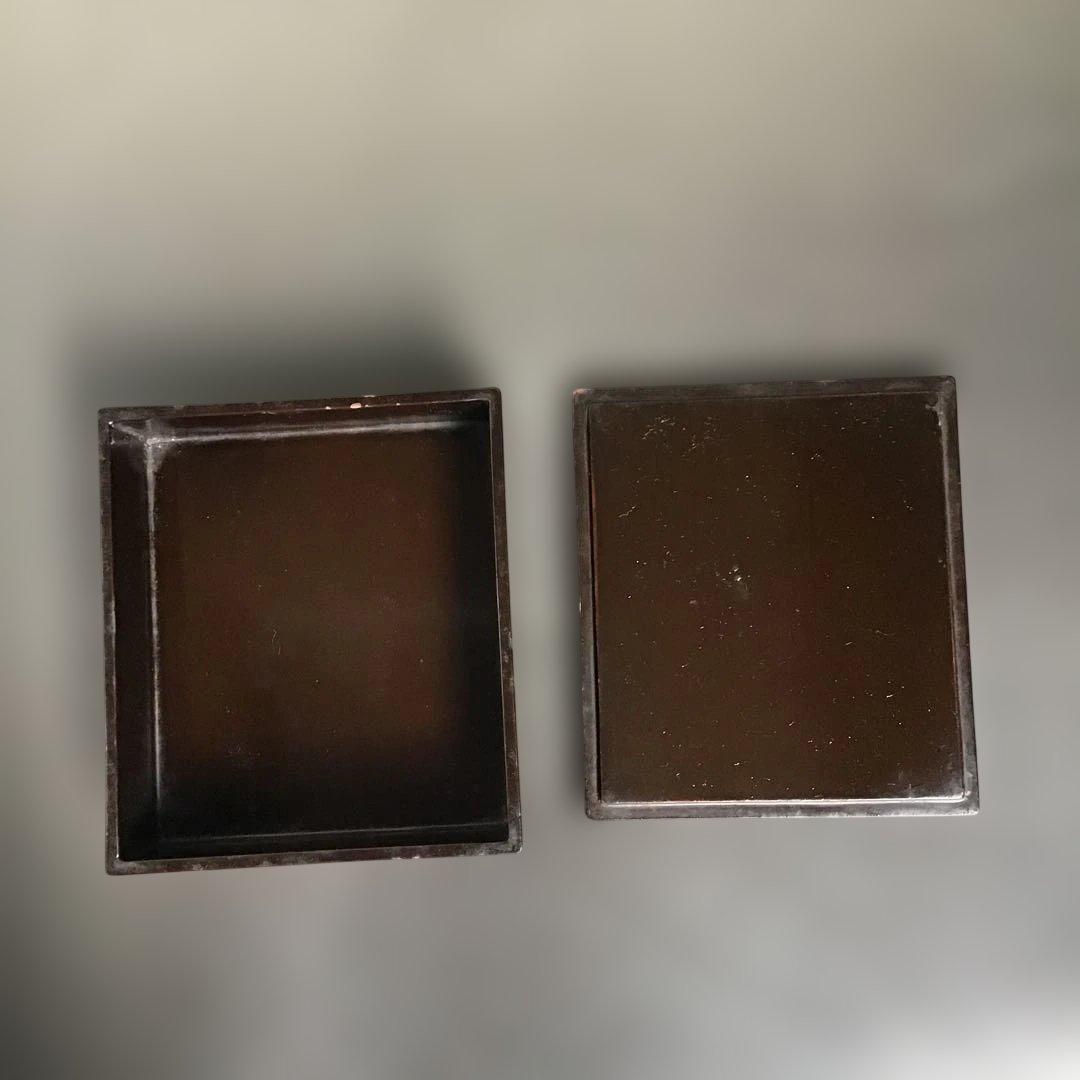 本漆塗　骨董品　アンティーク　小物入れ　時代小箱　文箱