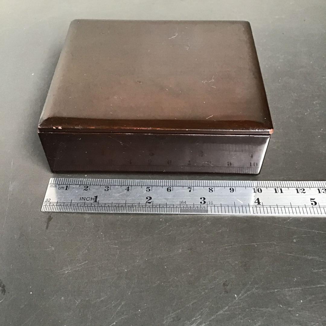 本漆塗　骨董品　アンティーク　小物入れ　時代小箱　文箱