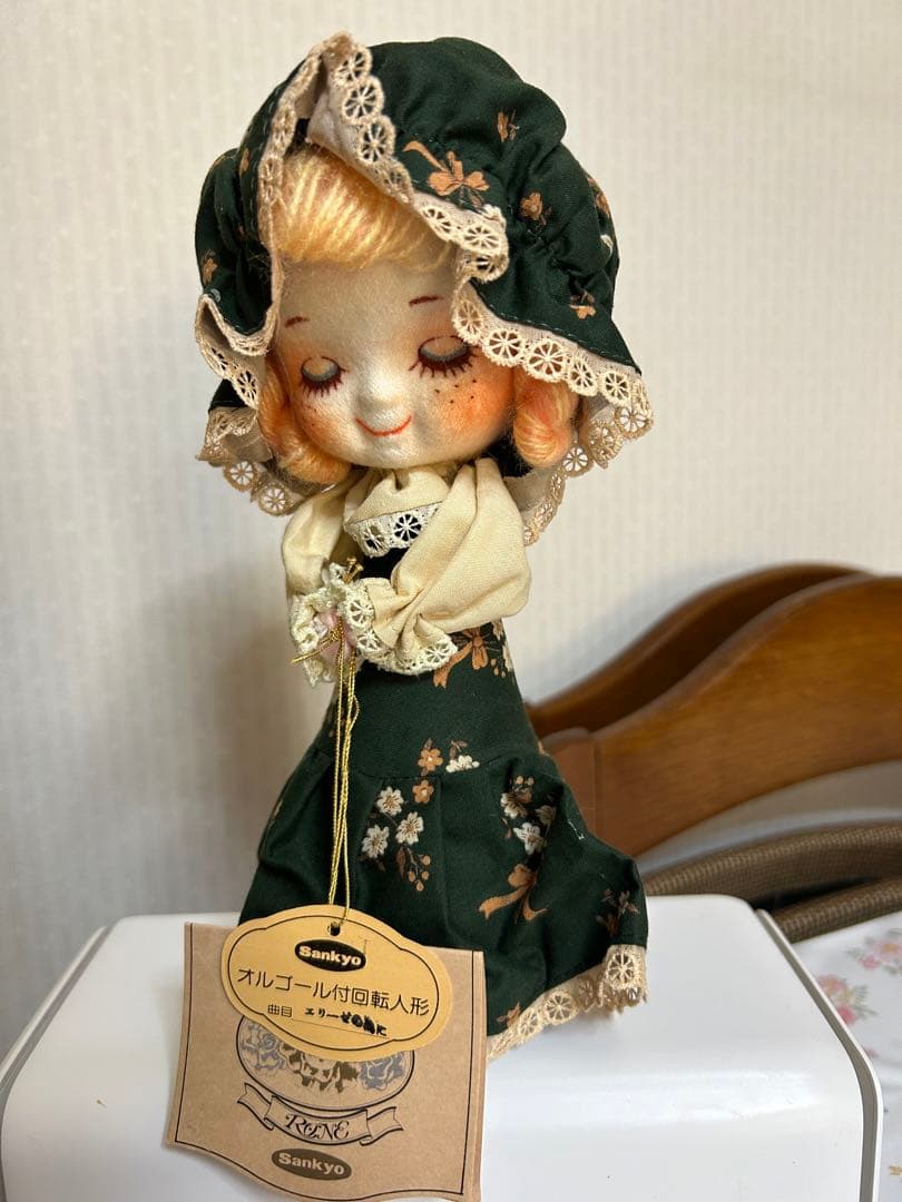 日本製★80年代 サンキョー ローヌ オルゴール 回転人形 美少女